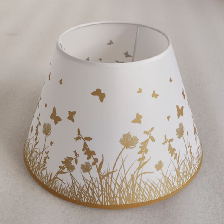 台灯罩卧室床头灯壁灯罩灯具灯饰配件e27灯口温馨阅读灯罩锥形布 金色