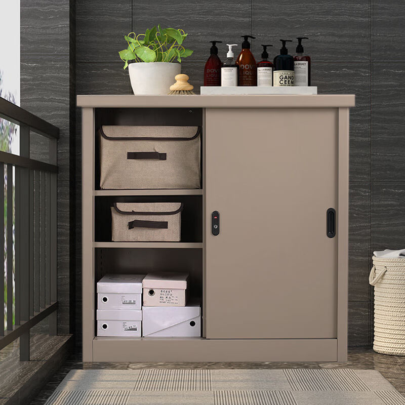 宝都钢制阳台柜子防水防晒六层大型阳台储物柜室外黄色花园高脚收纳柜