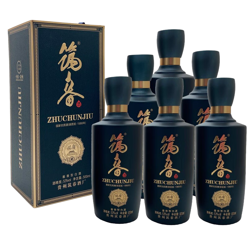 筑春 酒 蓝钻 酱香型白酒  53度 500mL 6瓶