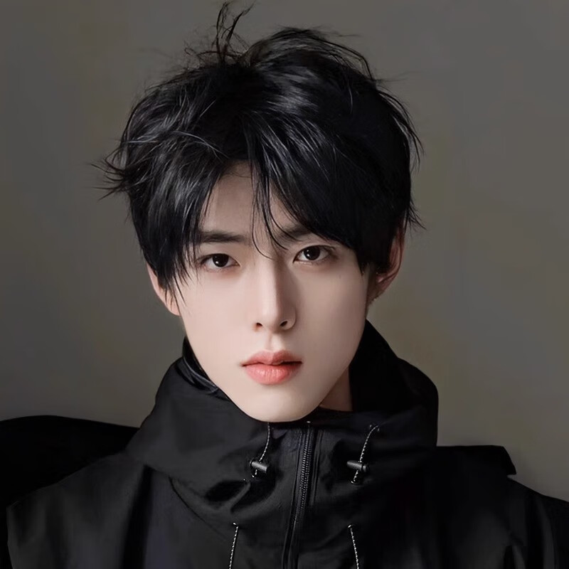 闪格假发男头套短发男士中分男生日常自然造型光头可戴全头套增加发量