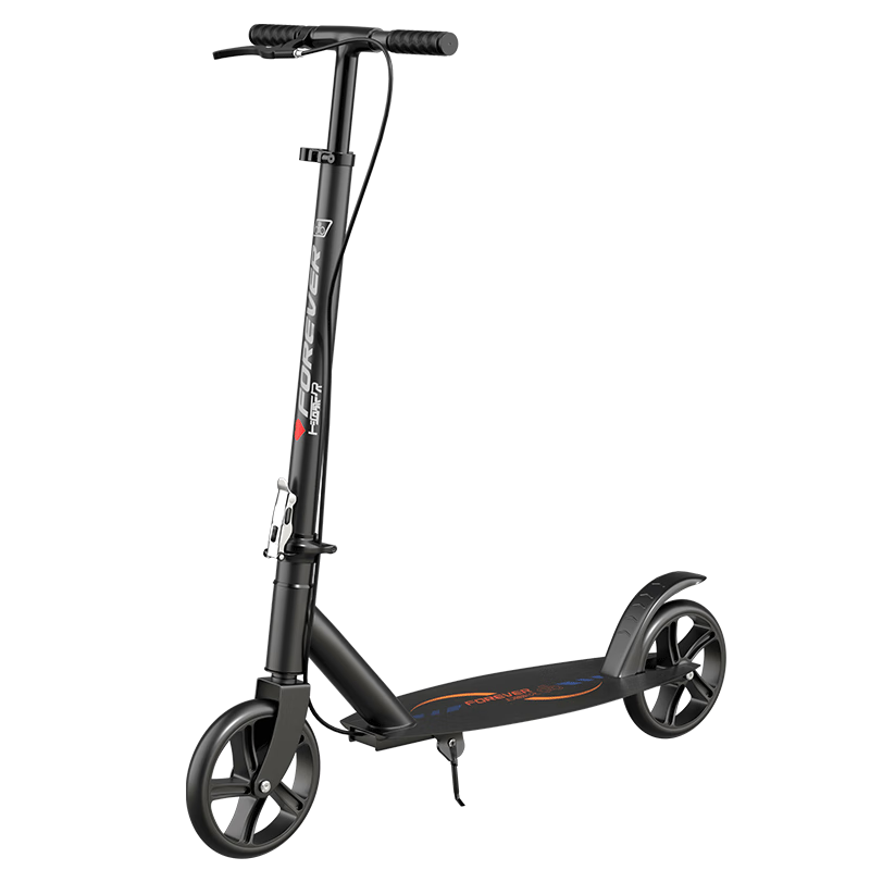 永久（FOREVER）代步滑板車兩輪青少年學(xué)校園折疊車城市上下班二輪單腳兒童節(jié)禮物 黑色【手腳雙剎+折疊】