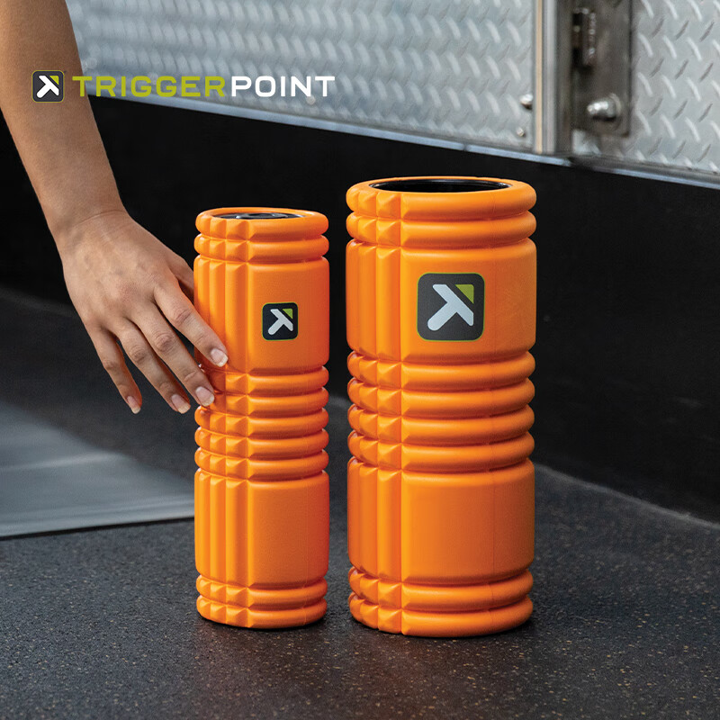 TRIGGERPOINT进口泡沫轴肌肉放松滚轴轮狼牙棒瘦小腿筋膜按摩棒运动健身瑜伽柱 橙色【约33cm空心款/软硬适中】