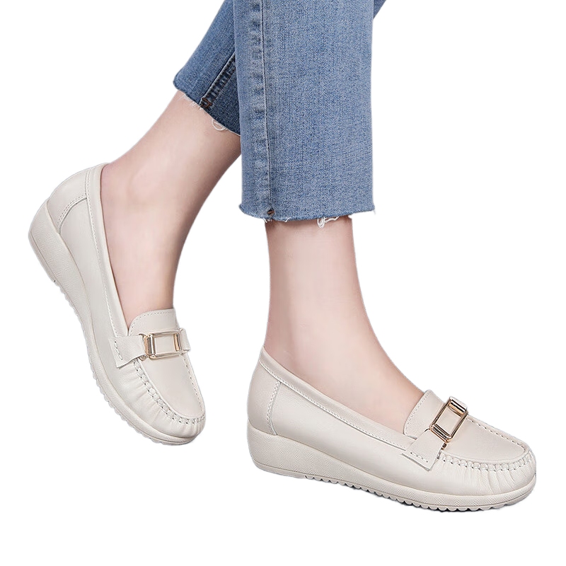 ���ڲ�����������2024�¿ЬŮ��ƤŮЬ����͸����ʿЬŮ����Ьƽ��Ьͨ��СƤЬ ��ɫ(ͷ��ţƤ) 35