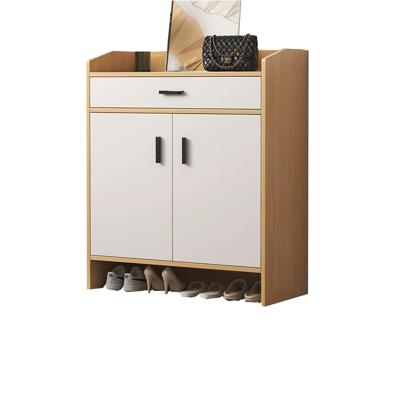 人文成家 鞋柜家用门口玄关柜多元储物柜大容量收纳柜简约入户防尘除臭置物鞋架柜子 店长推荐【四门两抽】120CM黑色+白