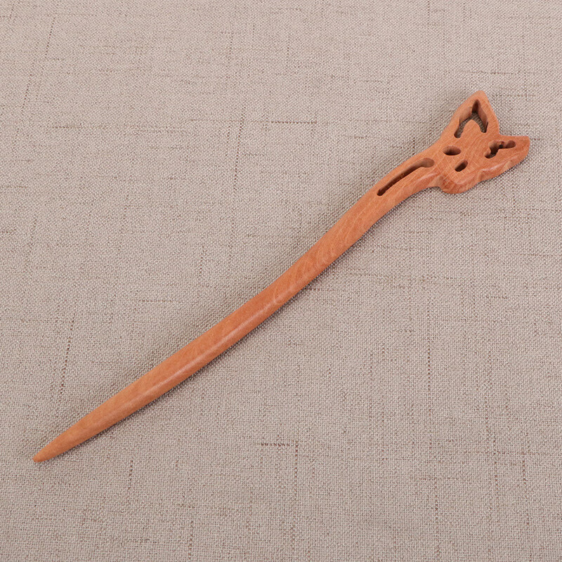 桃木发簪雕刻木簪子复古风汉服盘步摇发钗头饰 蝴蝶发簪