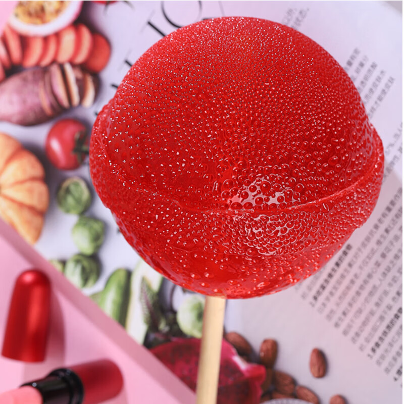 超大圆球棒棒糖软糖橡皮qq糖1kg抖音网红糖果小零食生日礼物 草莓味