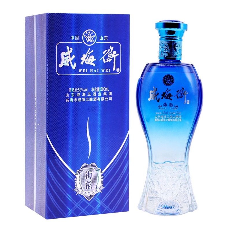 山东特产 威海卫52度海韵白酒 500ml浓香型 国产白酒 贵宾及婚宴接待礼盒 单瓶