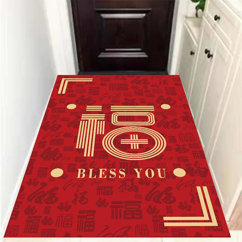 竖版大红福 60x90厘米 入户门垫