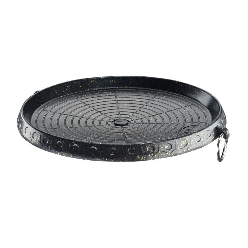 海岩 韩国烤盘韩式烤盘不粘锅烤肉锅圆形烤肉盘厚款圆形烤盘 厚款圆