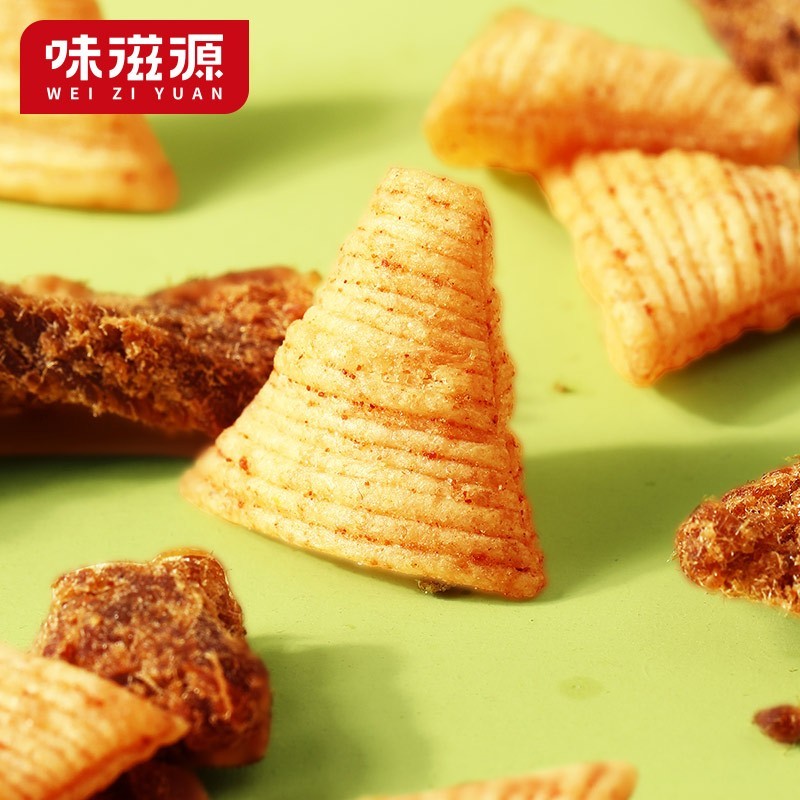 味滋源牛脆角 混合味独立包装 三角脆尖角脆休闲零食 网红小吃牛角脆 牛脆角 混合味-200g*1箱