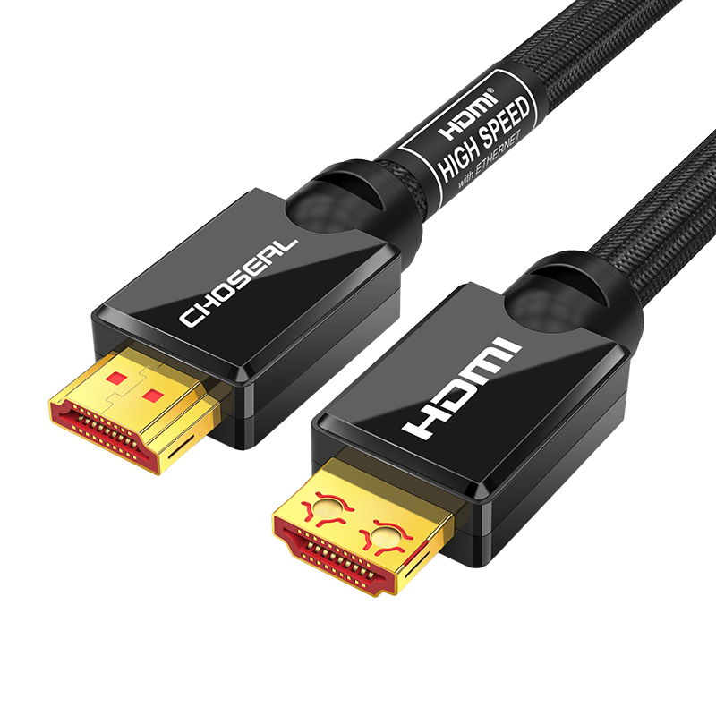 秋叶原（CHOSEAL）工程HDMI线2.0版音视频高清线4K/60Hz电视电脑投影仪机顶盒连接线 1-5米耐磨编织线身企鹅扣QS8133 2米
