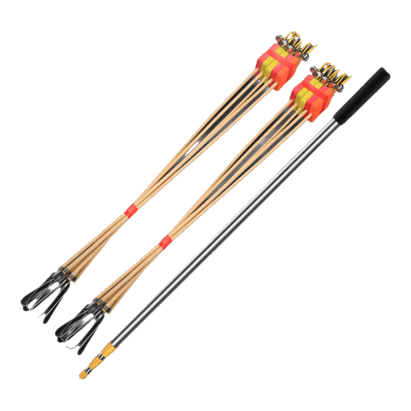 漁夫樂(lè ) 黃鱔鉤套裝自動(dòng)倒刺鱔魚(yú)鉤高岸釣黃鱔的鉤子黃鱔桿引條釣具套裝 雙鈴玻纖引條10支