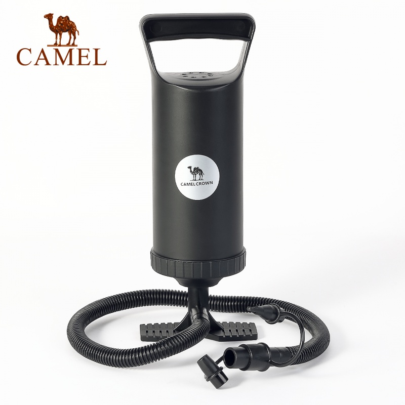 骆驼（CAMEL）户外手动充气泵家用便携式手推充气快速打气筒 A9W3XC101  黑色