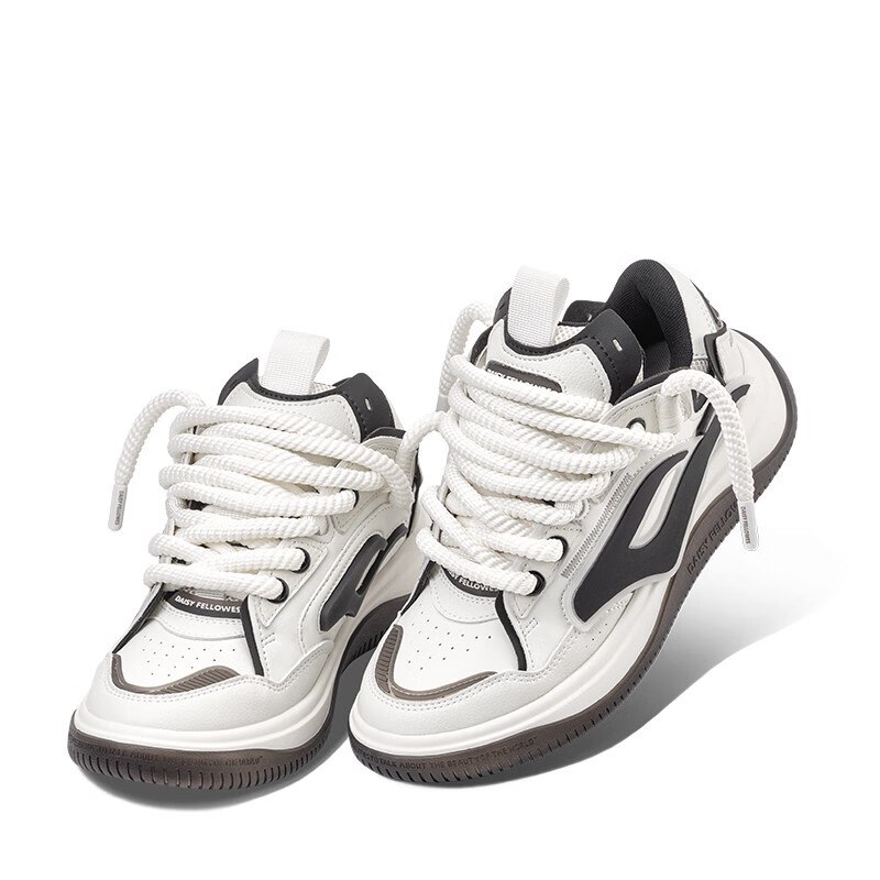 黛西法罗【刀郎 王勉同款】火箭001白黑情侣款透气面包鞋百搭运动鞋 小香风白黑色 42