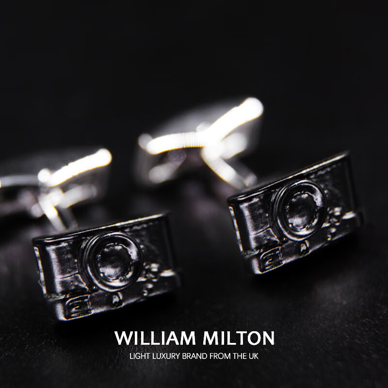 WILLIAM MILTON英式趣味莱卡相机法式袖扣男士轻奢袖钉礼物定制 莱卡相机