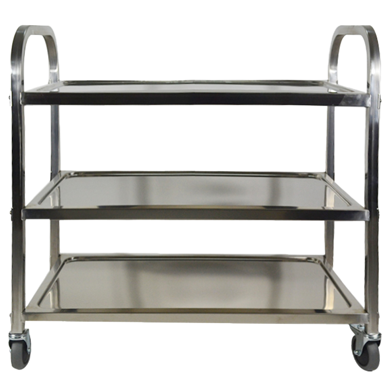 不锈钢餐车二三层手推车加厚送餐车宾馆酒店餐厅火锅店酒水车食堂收碗车 加厚大号收碗车