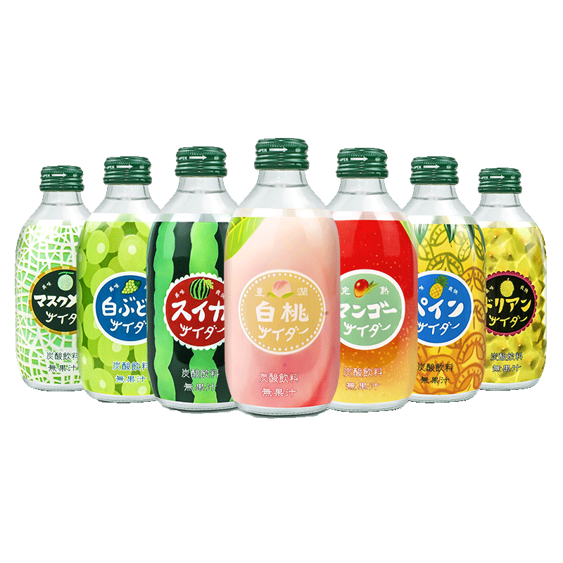 友傑日本进口TOMOMASU友树汽水友升碳酸饮料友桝网红饮料白桃味西瓜味 西瓜味12瓶