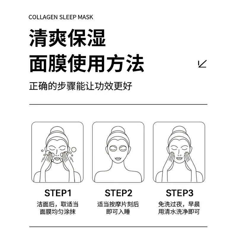 润凰胶原蛋白睡眠面膜免洗熬夜面膜提拉紧致涂抹式抗皱面膜女士专用