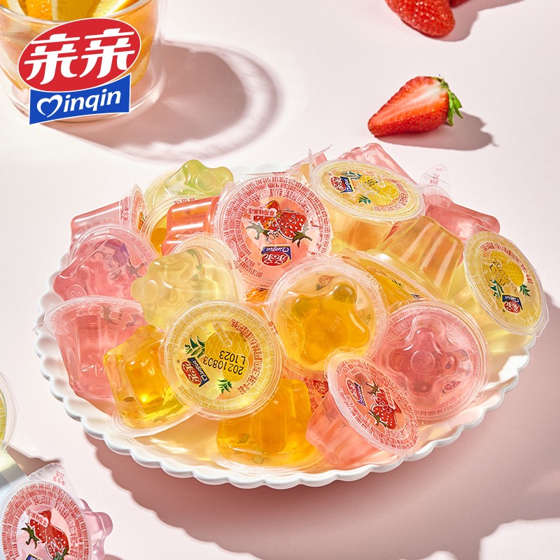 亲亲(Qinqin) 什锦果冻AD钙果冻水果冻解馋小零食耐吃小吃网红 AD钙乳酸味360g*1袋
