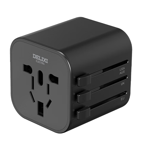 Plus包邮：德力西（DELIXI）全球通用转换插头/插座转换器 多国旅行英国新加坡香港欧洲 英标欧标美标澳标日本适用无开关