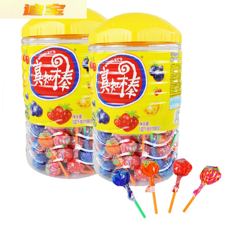 真知棒真知味棒棒糖荔枝水果棒棒糖混合味108支荔枝蓝莓香橙草莓 20支