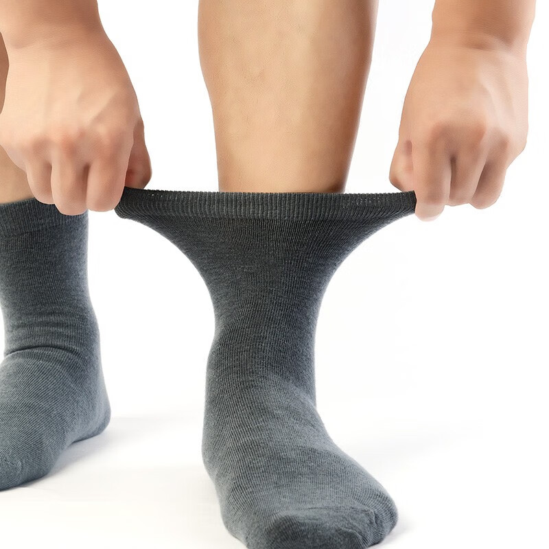 可代尔秋冬羊毛男袜保暖不臃肿舒适亲肤不扎脚男士中筒商务休闲厚毛袜子 深橄榄绿2双+深岩灰2双/ 4双