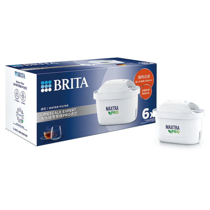 碧然德（BRITA）家用净水壶 滤水壶滤芯 MAXTRA Pro WLE 去水垢专家版PRO滤芯6只装