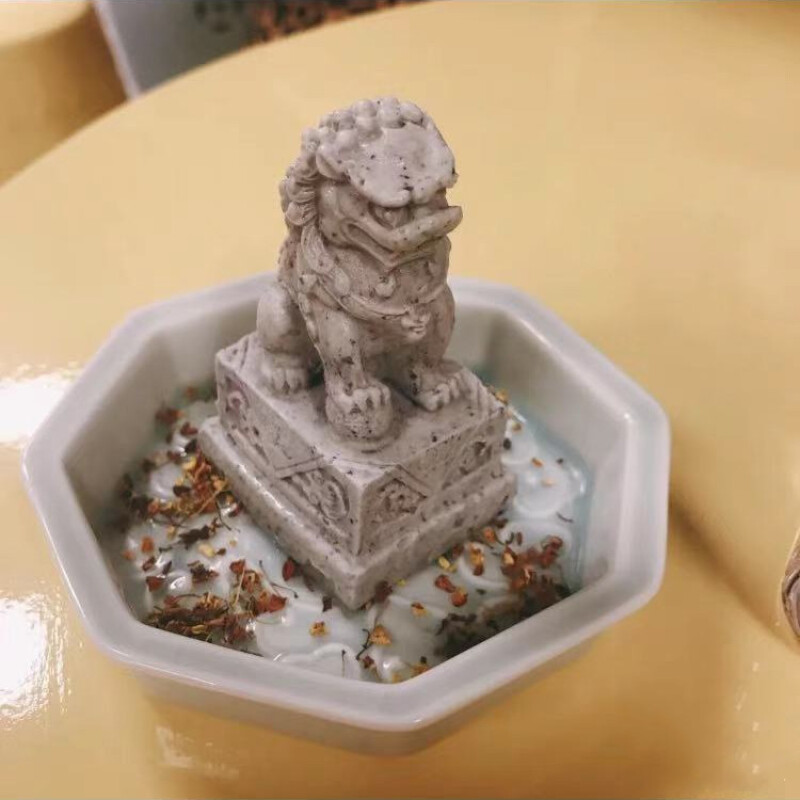 致如袆石狮子硅胶模具创意菜 分子料理 中国狮子立体狮子 悬浮 貔貅