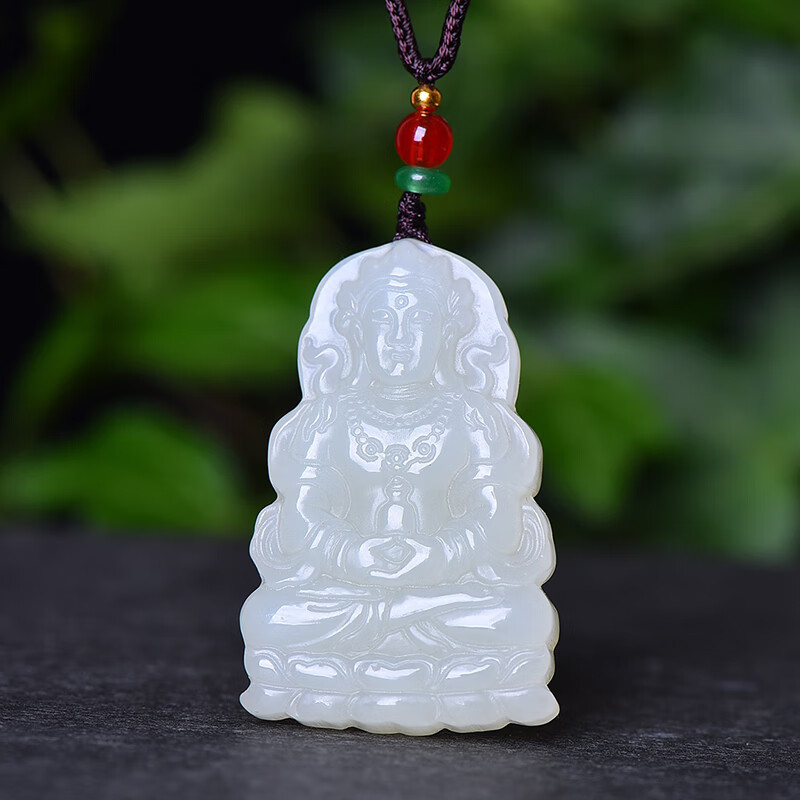 赵禄新疆和田玉双面观音吊坠男款观世音菩萨玉牌挂件玉佩生日礼物