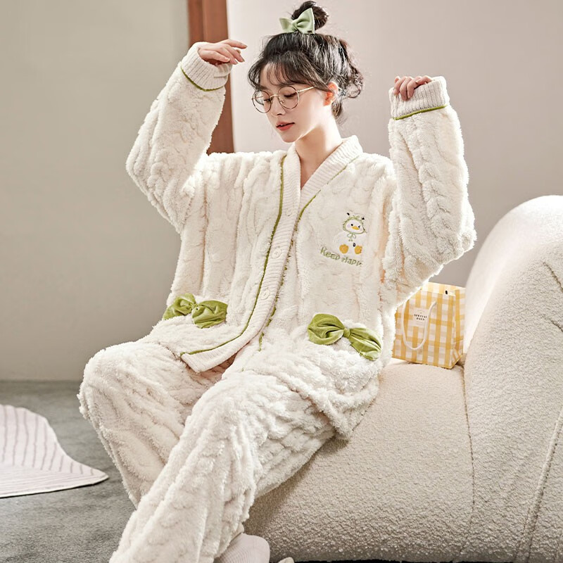 婧麒（JOYNCLEON）月子服秋冬季珊瑚绒居家服套装怀孕期家具外出 白色 XL码高性价比高么？
