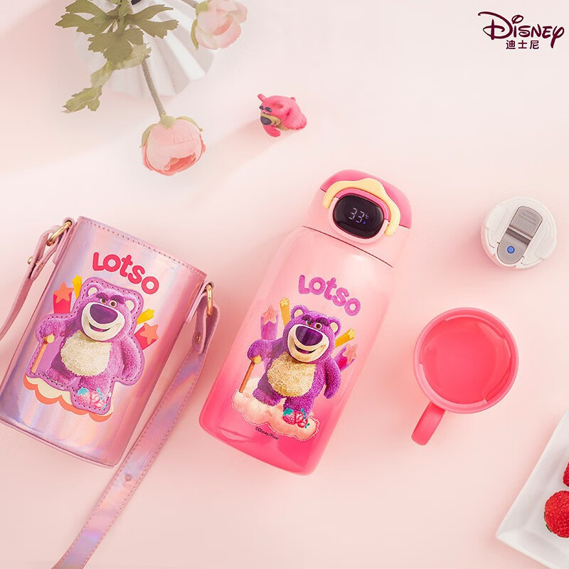 迪士尼(disney)儿童保温杯智能显温大容量316食品级带吸管小学生上学