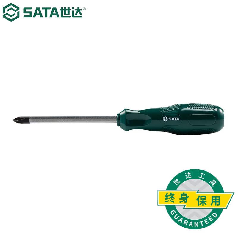 世达（SATA）A系列十字穿心螺丝批#2x100MM 可敲击螺丝刀 61713（多规格可选）