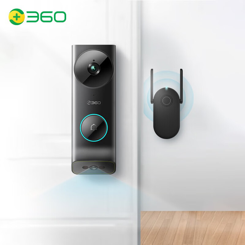 360 双摄可视门铃5 Max 家用监控智能摄像机 2.5K双摄像头智能门铃电子猫眼 无线wifi 400W超清夜视R5MAX