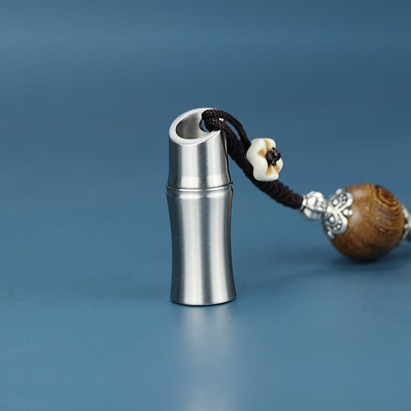 懿儱佩创意竹节造型药盒迷你随身防水密封药瓶装老人急救药不锈钢药