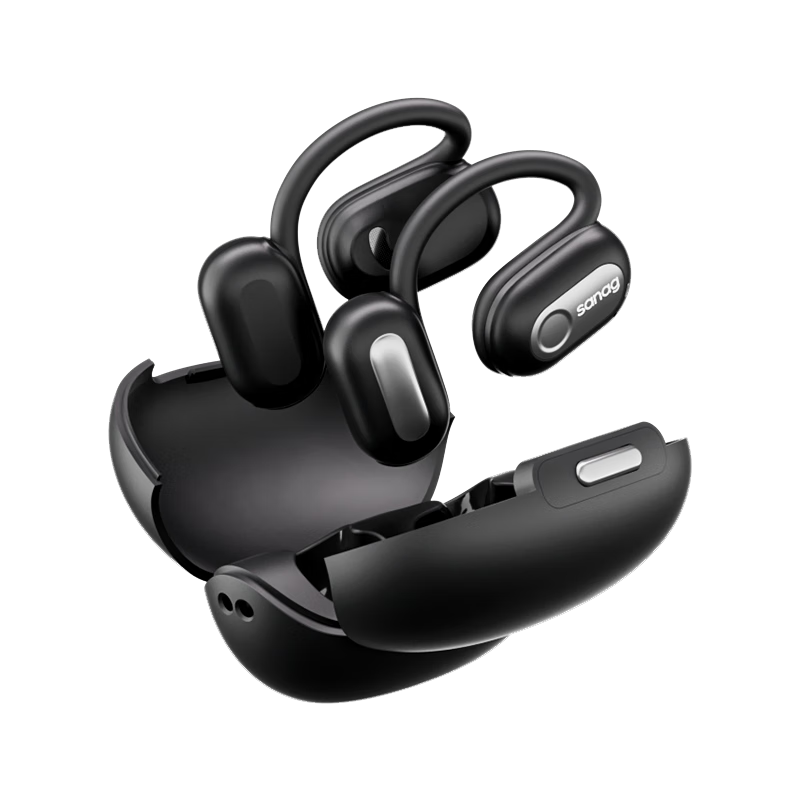 SANAG塞那 Z65蓝牙耳机开放式骨传导概念升级气传导真无线不入耳运动骑行跑步通话降噪挂耳式耳机 舒适黑丨DENOISE束声波消噪 ACS深度声融混音技术丨至臻音质