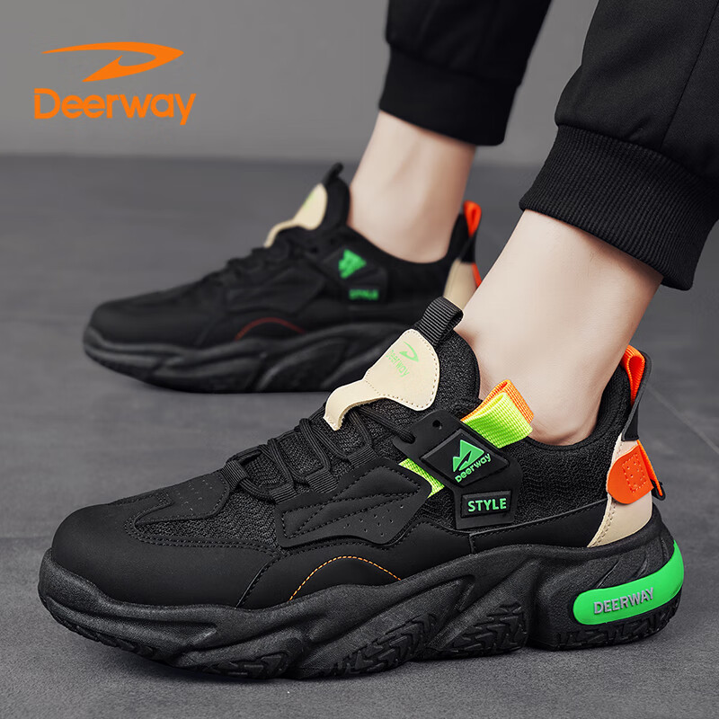 �¶��ݣ�DEERWAY���ϵ�Ь��Ь2025�ļ�Ь����ʿ����Ь͸������˶�Ь  ��ɫ 42