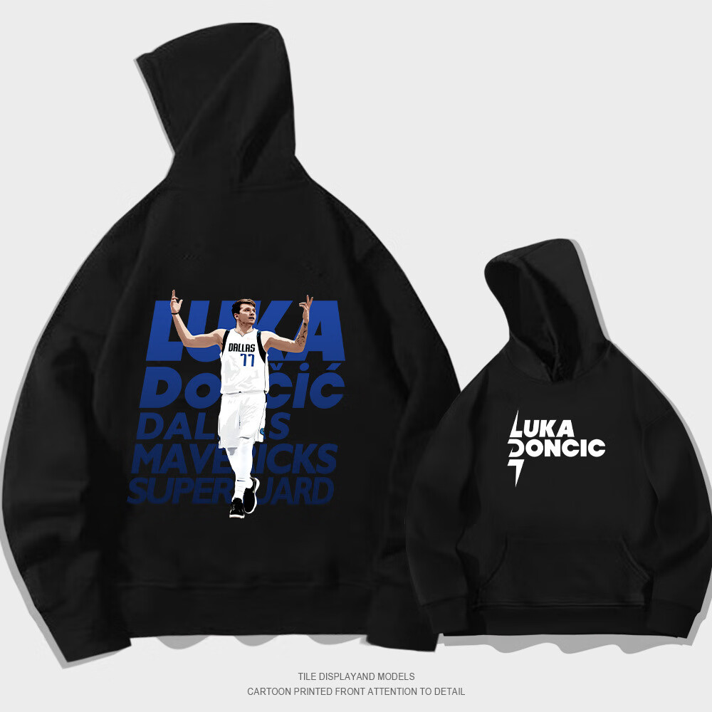 连帽卫衣春秋装潮牌宽松落肩帽衫外套衣服 3617-luka77-连帽黑色 xxs