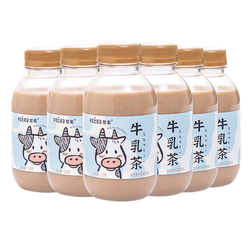 斐素大红袍牛乳茶真牛乳奶茶好喝即饮网红饮料 大红袍牛乳茶320g*6瓶