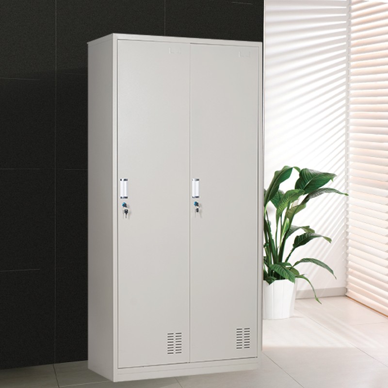 办公虎 铁皮柜更衣柜员工柜带锁储物柜存包柜 二门更衣柜 经济型