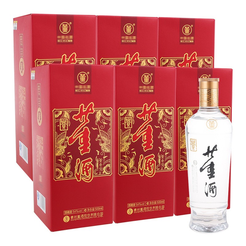 董酒 新贵董 54度 2015年老酒 董香型白酒 收藏酒陈年 送礼 500ML*6瓶 整箱装