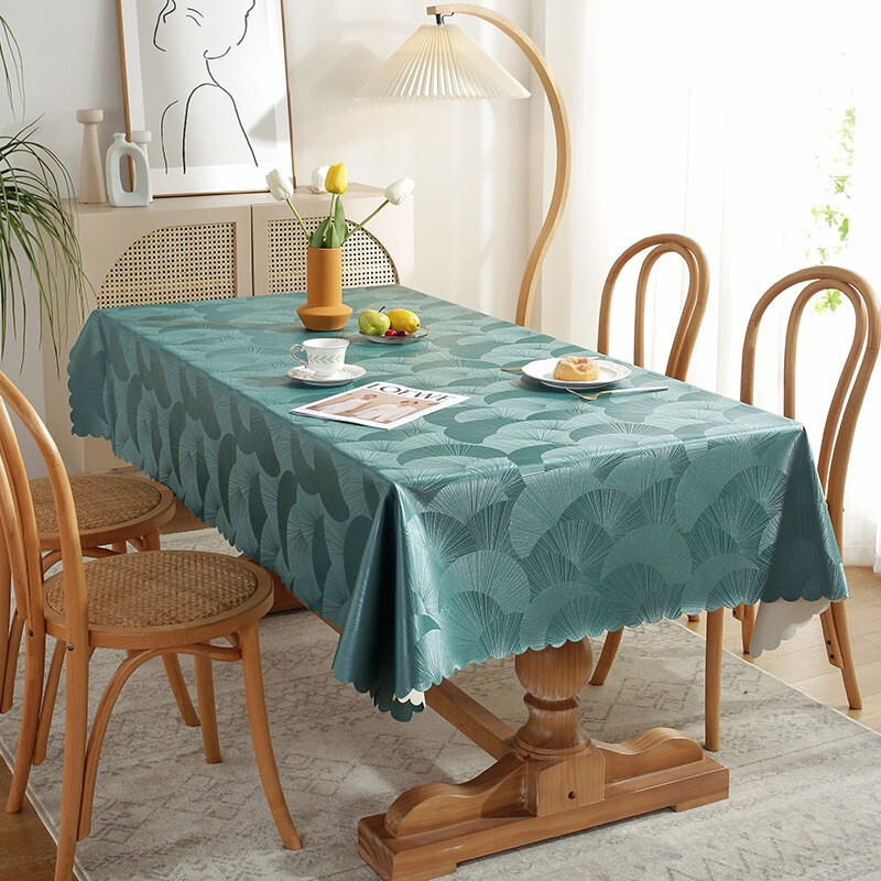 布艺台布防烫布艺酒店家用长方形茶几台布桌垫 皓月-墨绿色 定制尺寸