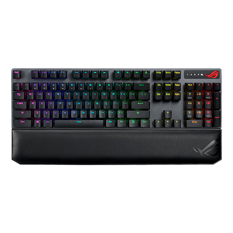 ROG 玩家国度 游侠 NX 104键 2.4G蓝牙 多模无线机械键盘 黑色 ROG NX 山楂红轴 RGB