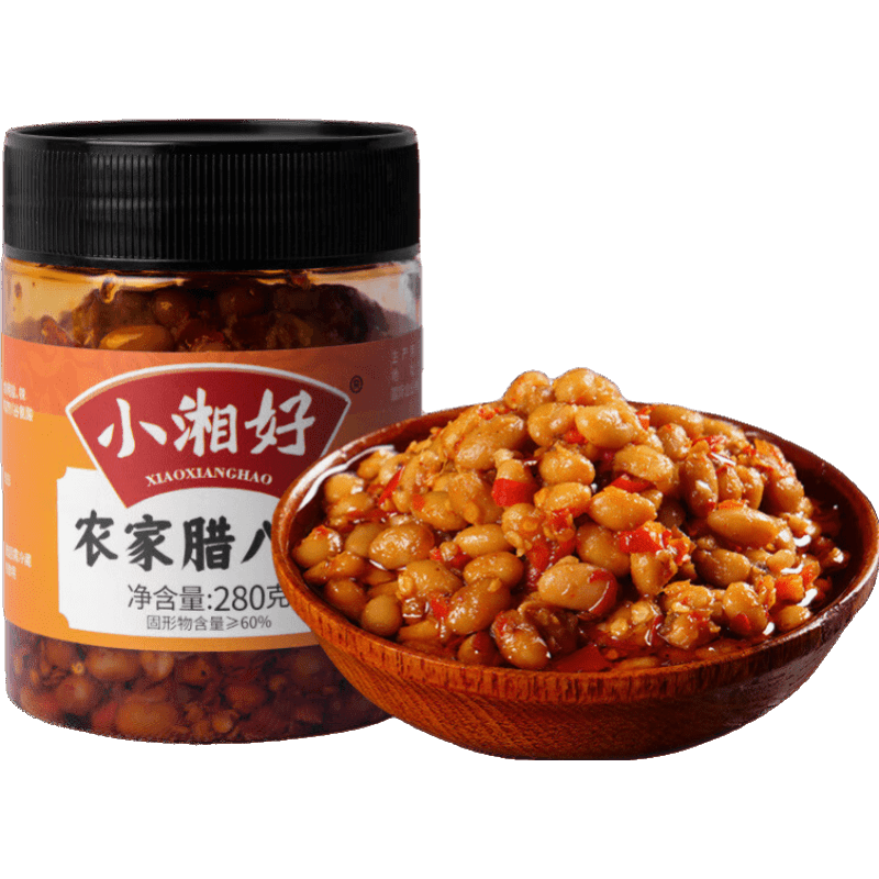 小湘好香辣臘八豆農(nóng)家自制正宗長(zhǎng)沙豆瓣醬批發(fā)湖南特產(chǎn)黃豆拌飯醬 香辣臘八豆(280g)
