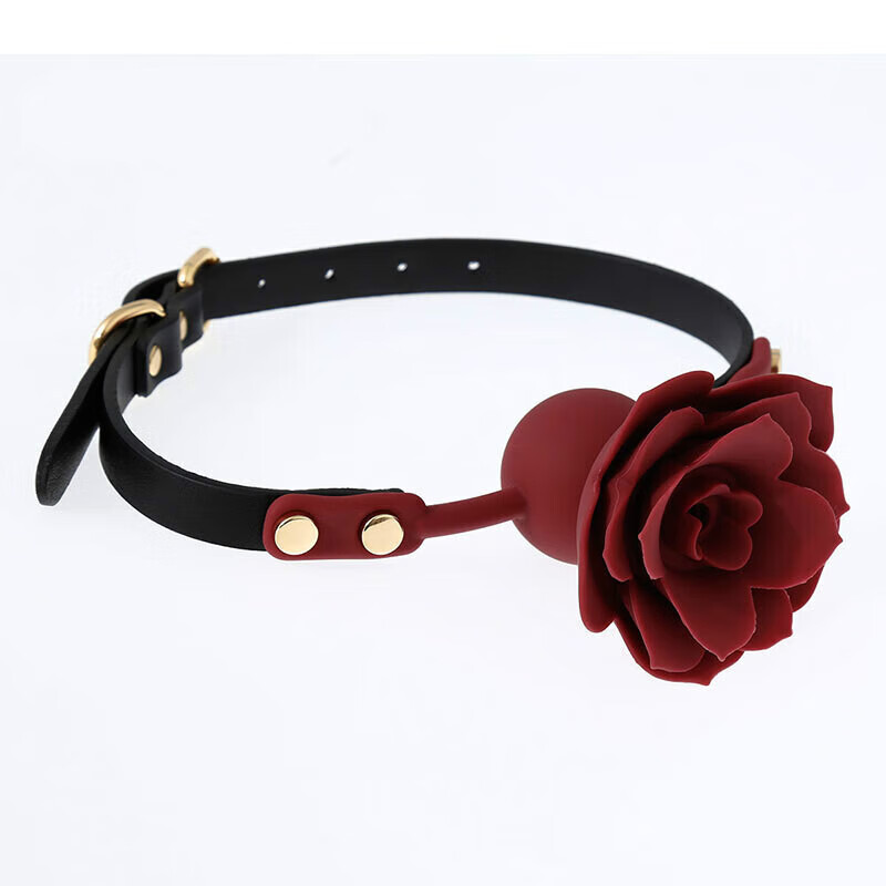 vieruodis_商城玫瑰花硅胶口球调教口枷口塞sm用防吐女用情趣口水球