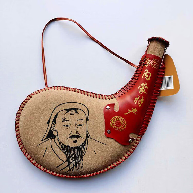 乐宏骏内蒙古酒囊 三斤大水袋皮壶行军水袋内蒙古马奶酒皮囊奶酒名族