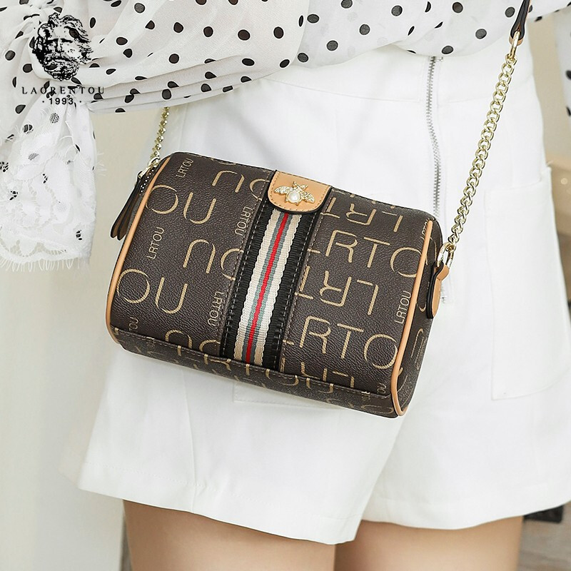 老人头女包新款时尚枕头包印花包包女包简约休闲斜挎包枕头包女士单肩