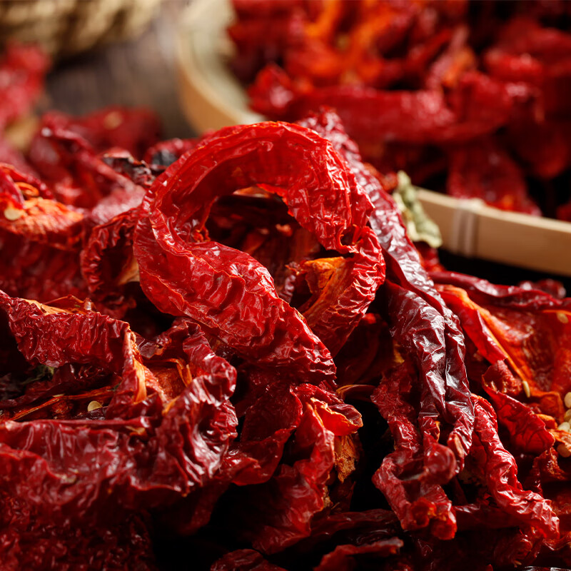 哺食旺新疆西尔丹特产焉耆猪大肠肉辣椒螺丝椒辣皮子干辣椒新疆辣皮子
