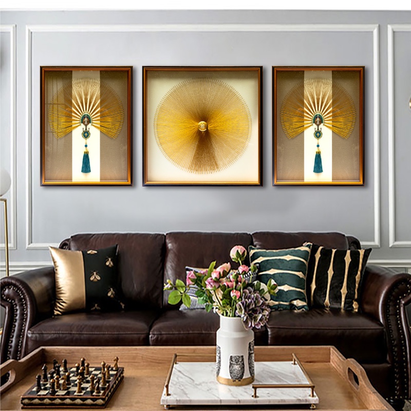 画龙 手工实物立体画现代欧式美式沙发背景墙画餐厅壁画入户玄关挂画