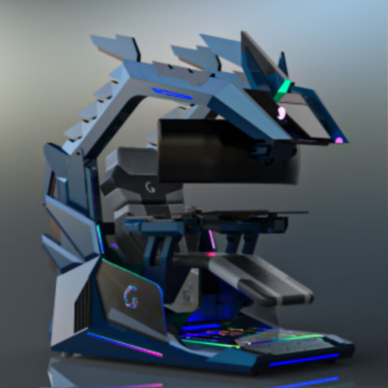 INGREM英格瑞玛青龙2.0超旗舰座舱一体式人体学零重力RGB按摩智能操控电竞游戏舱电脑电竞座仓蓝黑色