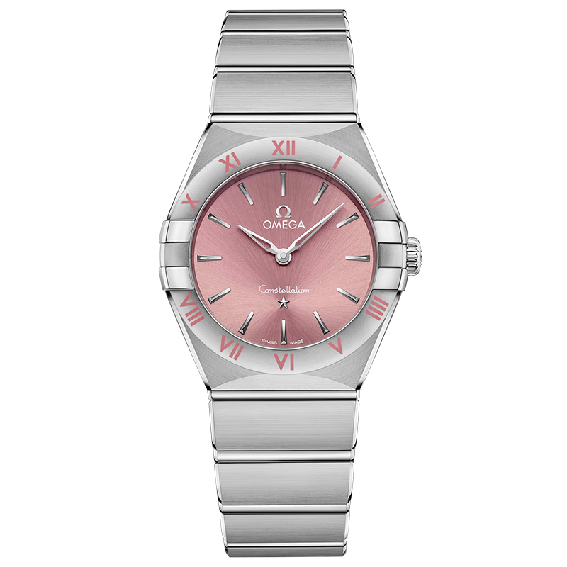欧米茄（OMEGA）瑞士手表 星座系列新款曼哈顿时尚女士石英表28mm【情人节礼物】 131.10.28.60.11.001钢带粉盘